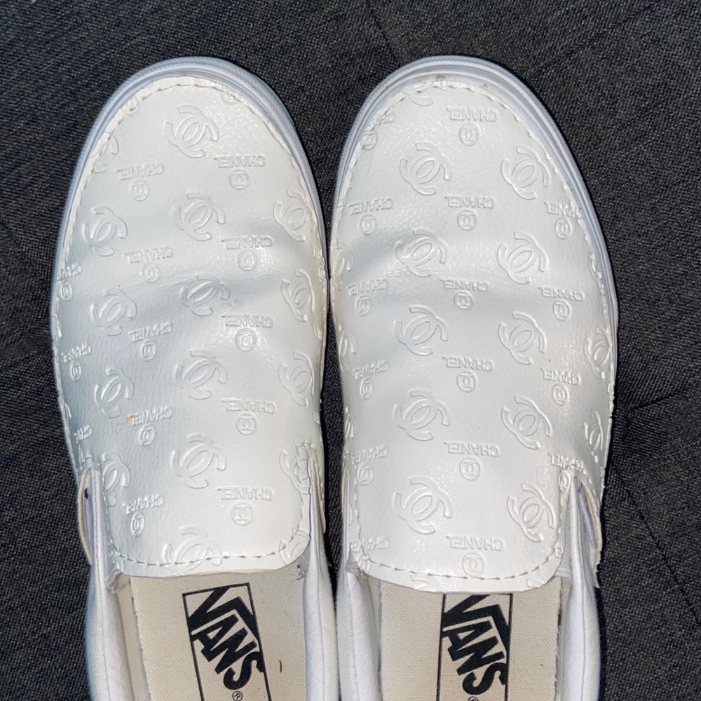 White Chanel vans